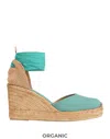 8 By Yoox Poveda Textil Woman Espadrilles Green Size 8 Organic Cotton