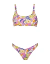 8 By Yoox Printed Recycled Scoop-neck Bikini Woman Bikini Pink Size Xl Recycled Polyamide, Elastane In Pink