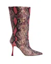 8 By Yoox Python Leather Heeled Boots Woman Boot Pink Size 8 Calfskin