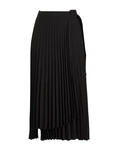 8 By Yoox Recycled Poly Pleated Wrap Midi Skirt Woman Midi Skirt Black Size 8 Recycled Polyester