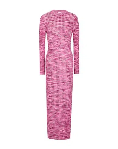 8 By Yoox Rib Knit Midi Dress Woman Maxi Dress Mauve Size M Viscose, Recycled Polyamide In Purple