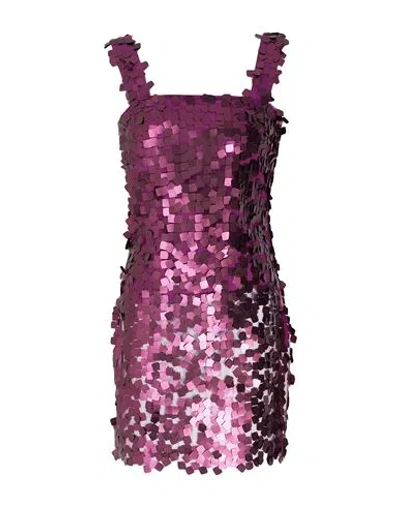 8 By Yoox Sequin Slip Mini Dress Woman Mini Dress Deep Purple Size 12 Polyester