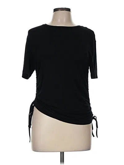 Pre-owned 8 By Yoox Short Sleeve Top Black Boatneck Tops