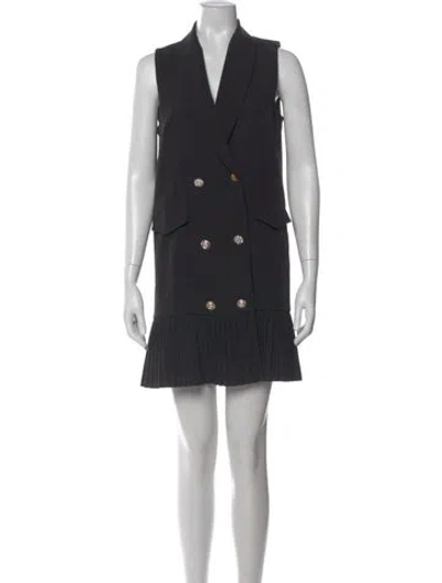 Pre-owned 8 By Yoox V-neck Mini Dress In Black