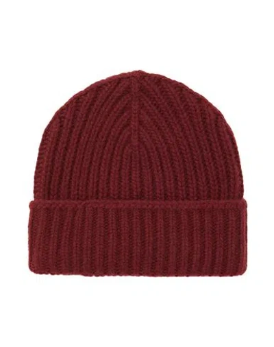 8 By Yoox Wool Heavy Knit Beanie Man Hat Burgundy Size Onesize Recycled Wool In Red
