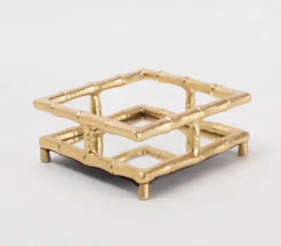 8 Oak Lane Bamboo Cocktail Napkin Tray In Gold