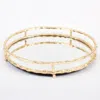 8 Oak Lane Bamboo Round Mirrored Tray In Gold