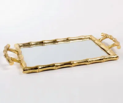8 Oak Lane Bamboo Vanity Tray In Gold