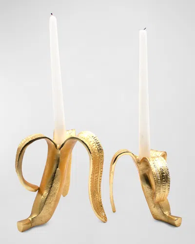 8 Oak Lane Banana Candlestick Set In Gold