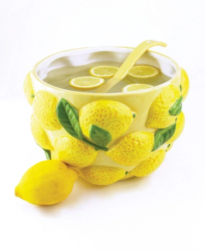 8 Oak Lane Ceramic Punch Bowl In Lemon Yellow