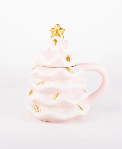8 Oak Lane Ceramic Tree Lidded Mug In Pink