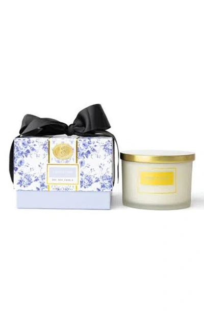 8 Oak Lane Crisp Linen 3-wick Candle In Blue