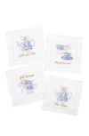 8 Oak Lane Embroidered High Tea Set Of 4 Cocktail Napkins