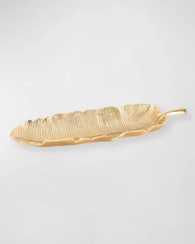 8 Oak Lane Gold Banana Leaf Vanity Tray In Neutral