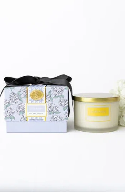 8 Oak Lane Hydrangea Stem 3-wick Candle In Blue