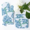 8 Oak Lane Hydrangea Stem Oven Mitt Set In Blue