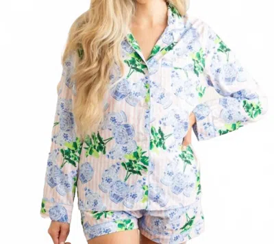 8 Oak Lane Lane Short Pajama Set In Ginger Fig Stripe In Multi