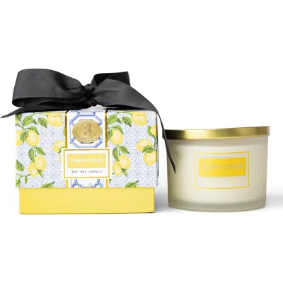 8 Oak Lane Lemon Ginger 3-wick Candle In Blue