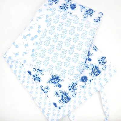 8 Oak Lane Patchwork Picnic Blanket In Blue