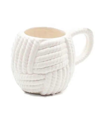 8 Oak Lane Rope Ceramic Coffee Mug In White