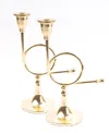 8 Oak Lane Small French Horn Candlesticks, Set Of 2 In Gold
