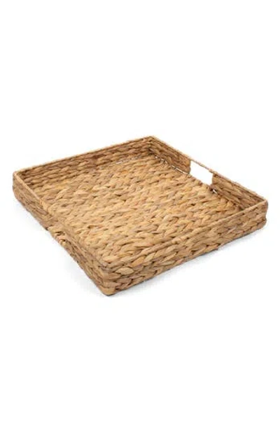 8 Oak Lane Square Woven Serving Tray In Brown