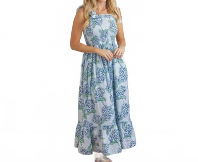 8 Oak Lane Stem Tie Top Smocked Dress In Hydrangea