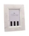 8 OAK LANE WHITE MARBLE PICTURE FRAME, 4" X 6"