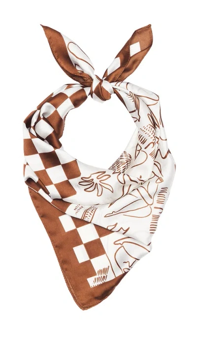 8 Other Reasons Abstract Scarf In Brown & White
