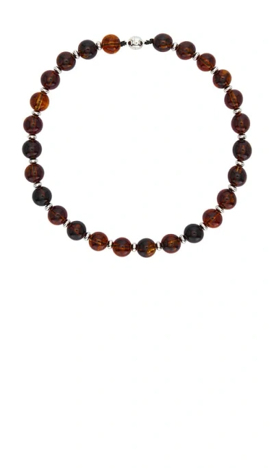 8 Other Reasons Amber-toned Faceted Beads Necklace In Brown