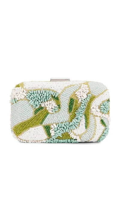 8 Other Reasons Beaded Floral Clutch In Green Multi
