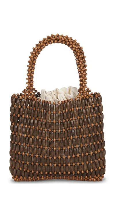 8 Other Reasons Beaded Top Handle Tote Bag In Brown