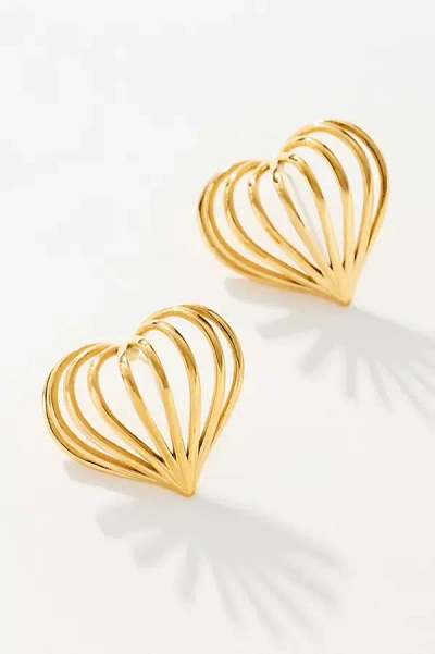 8 Other Reasons Cage Heart Stud Earrings In Gold