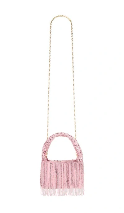 8 Other Reasons Compact Sequin Bag With Cascading Frin In Light Pink