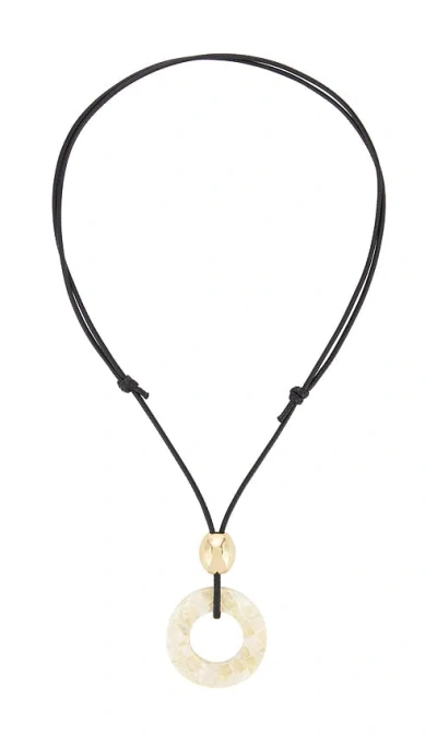 8 Other Reasons Cord Necklace With White Circle Pendant In Black