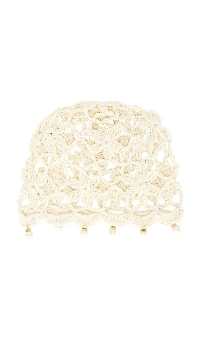 8 Other Reasons Cotton Crochet Hat With Bead Detailing In White