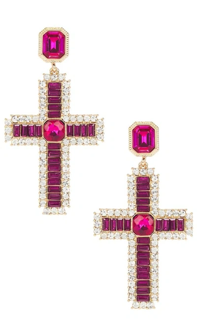 8 Other Reasons Cross Statement Earring In Pink