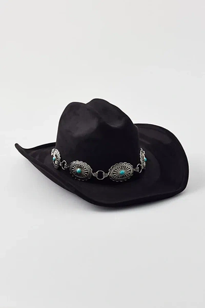 8 Other Reasons Deco Trim Cowboy Hat In Black/turquoise, Women's At Urban Outfitters