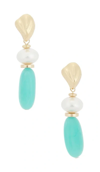 8 Other Reasons Elegant Drop Earrings In Gold & Turquoise