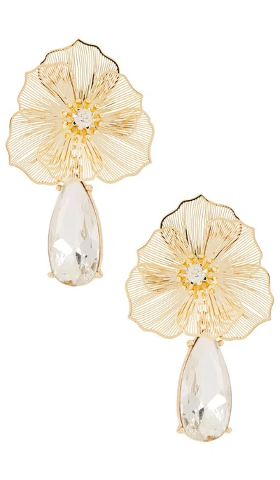 8 Other Reasons Iris Floral Earrings In Metallic