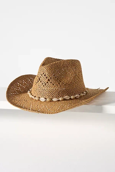 8 Other Reasons Jenny Straw Shell-trim Rancher In Beige