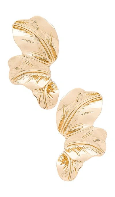 8 Other Reasons Leaf Earrings In Metallic Gold
