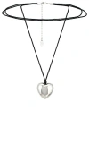 8 Other Reasons Metallic Heart Choker In Silver