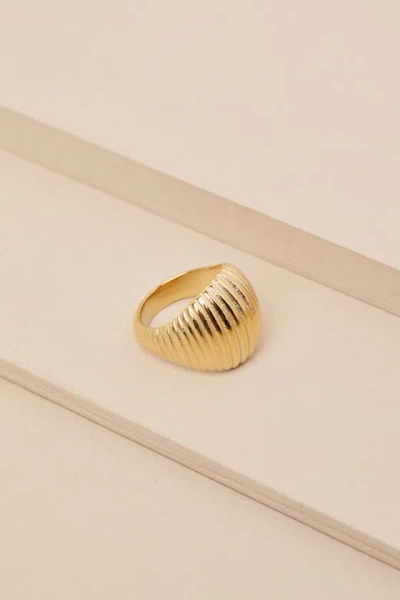 8 Other Reasons Orietta 18kt Gold Ribbed Dome Ring