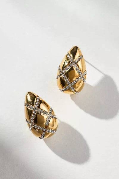 8 Other Reasons Pavé Teardrop Post Earrings In Gold