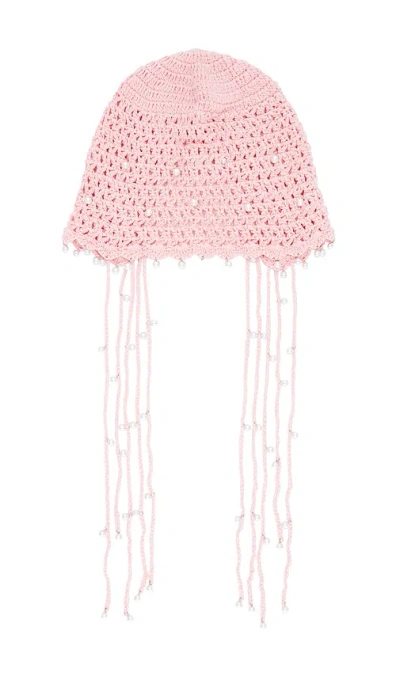 8 Other Reasons Pearl Crochet Hat In Pink