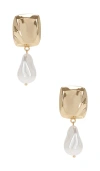 8 Other Reasons Pearl Drop Earring In Metallic Gold