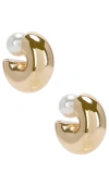 8 Other Reasons Pearl Huggie Earring In Metallic Gold