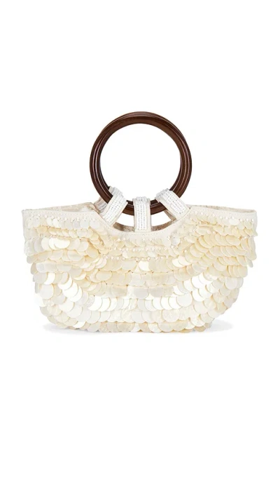 8 Other Reasons Pearl Top Handle Bag In Iridescent Ivory