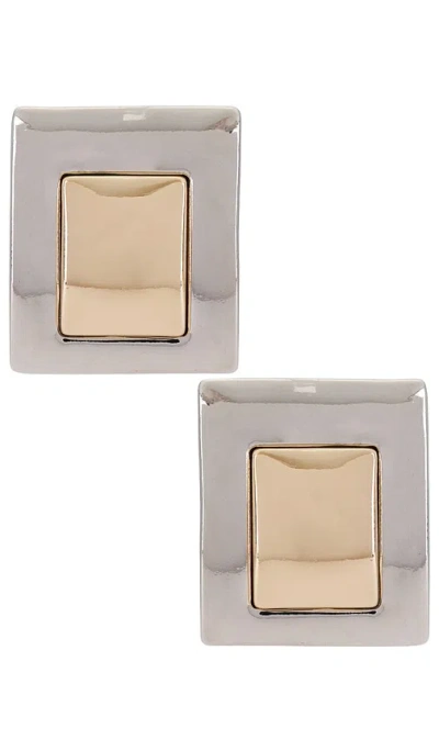8 Other Reasons Sloane Stud Earrings In Metallic Gold,metallic Silver
